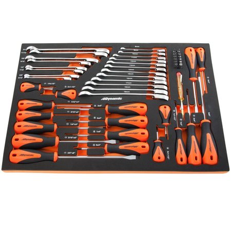 DYNAMIC Tools 41Pcs Screwdriver & Ratcheting Wrench Set W/ Foam Tool Organizer D096001-FT3T